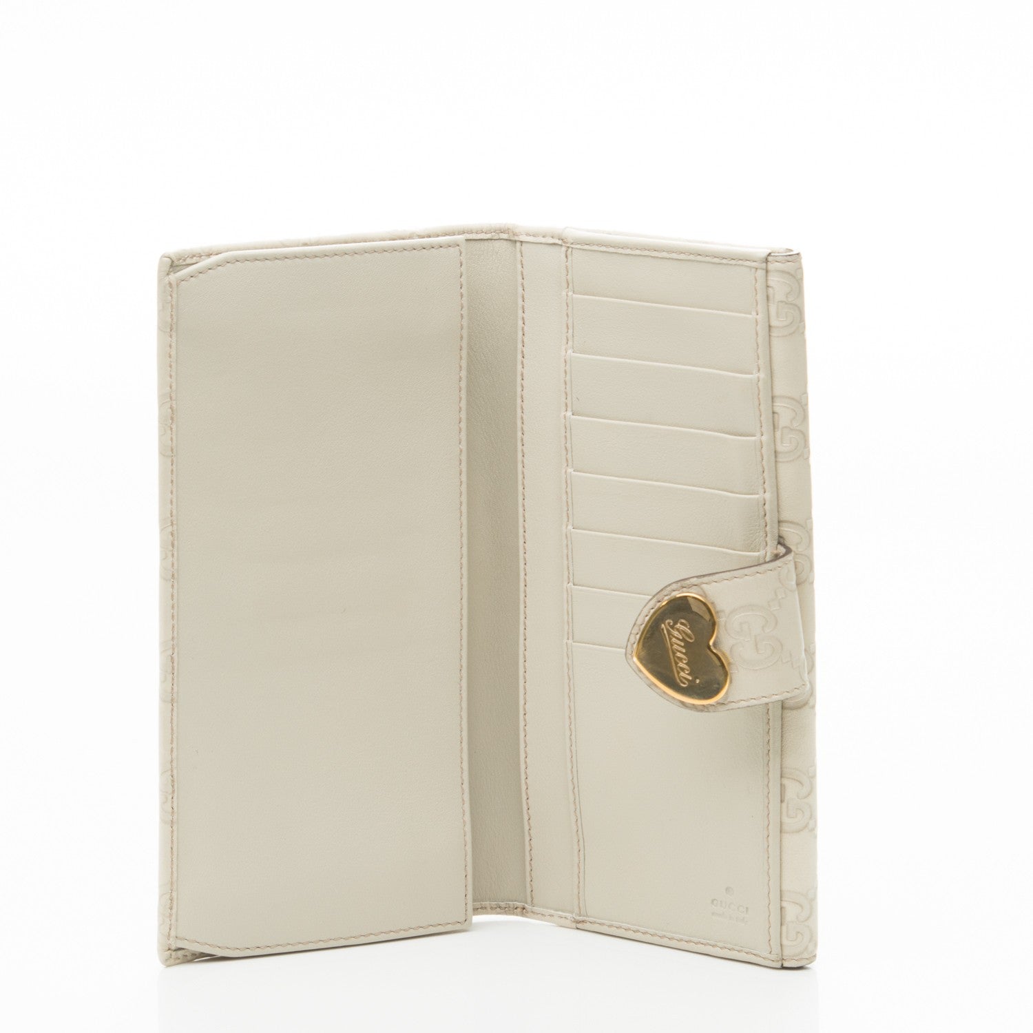 Gucci Guccissima Heart Continental Wallet Off White 5 of 7