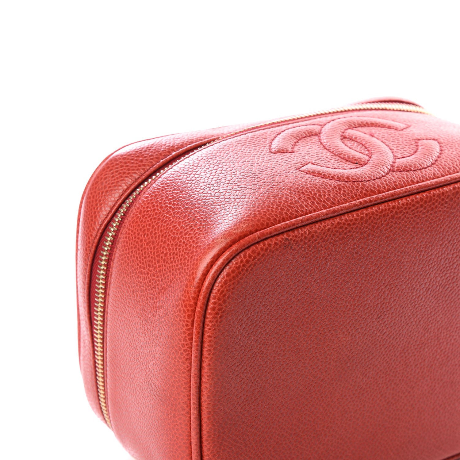 Chanel Caviar Vanity Cosmetic Case Red 5 of 12
