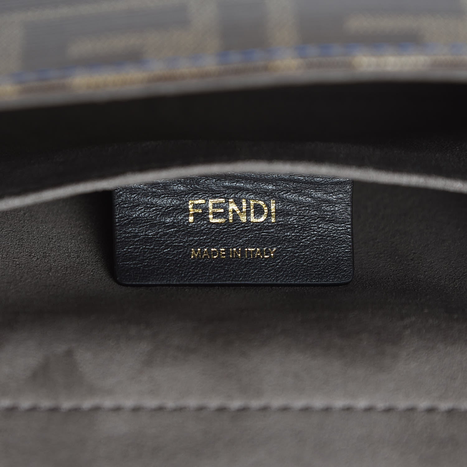 Fendi Vitello Grace Glazed Fabric FF 1974 Double F Shoulder Bag Iris Mogano Panna 7 of 10