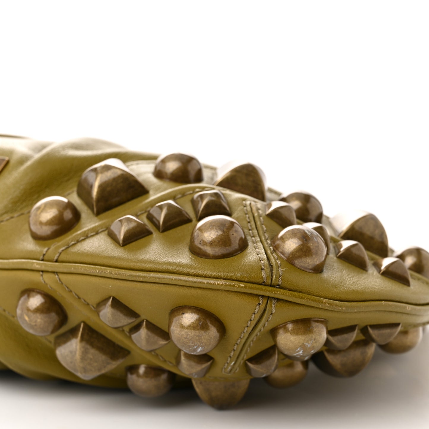 Calfskin Studded Alverton Hobo Green