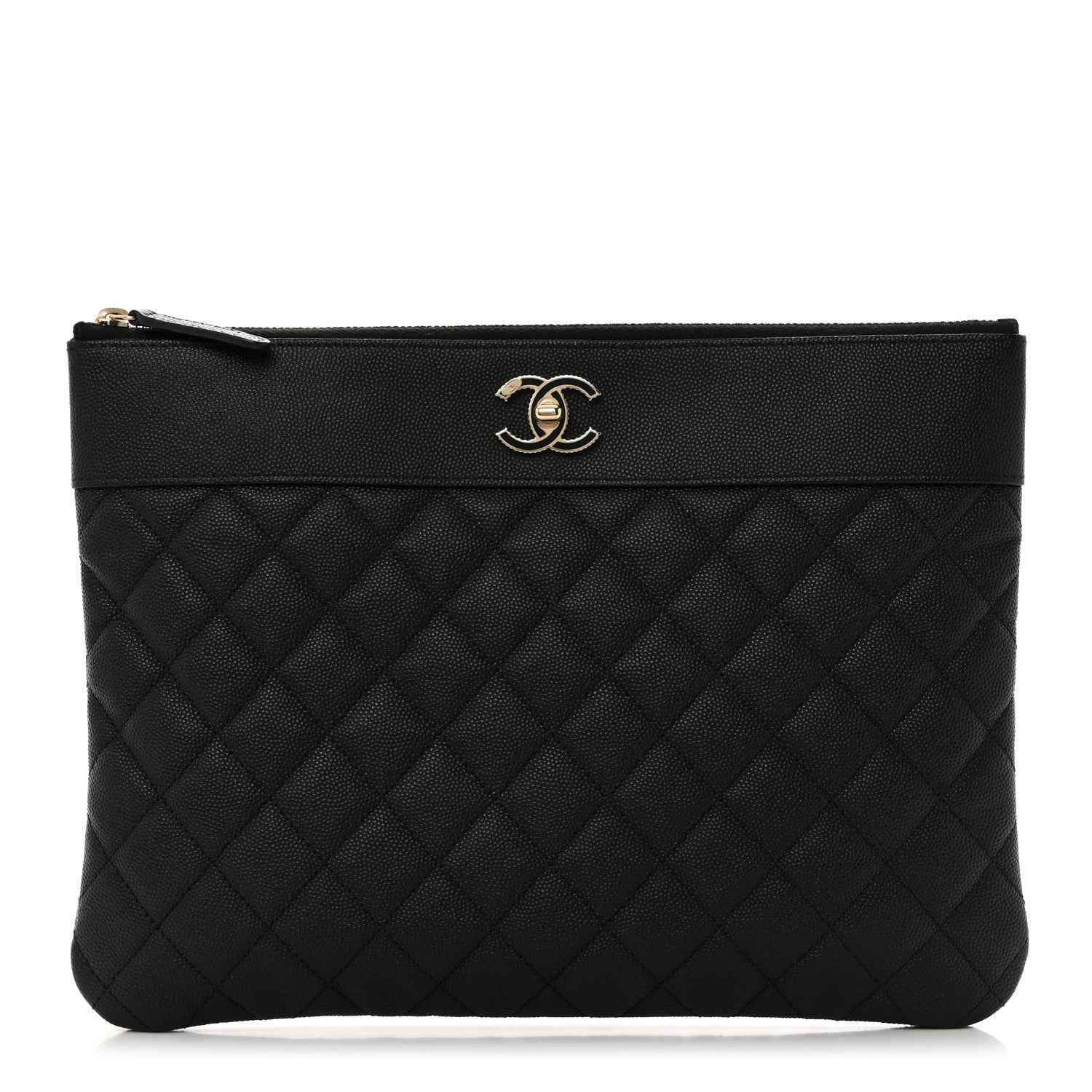 Chanel Caviar Quilted Medium Vintage Mademoiselle Cosmetic Case Black 1 of 8