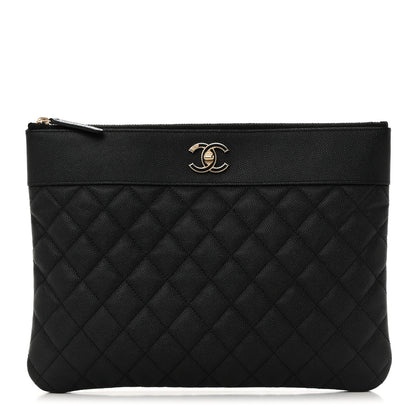 Chanel Caviar Quilted Medium Vintage Mademoiselle Cosmetic Case Black 1 of 8
