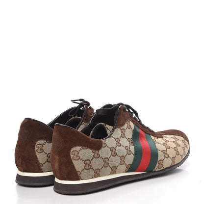 Gucci GG Monogram Suede Vintage Web Mens Sneakers 12.5 Dark Chestnut 4 of 14
