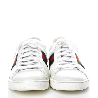 Gucci Calfskin Ayers Bee Embroidered Ace Sneakers 38.5 White Green 2 of 27