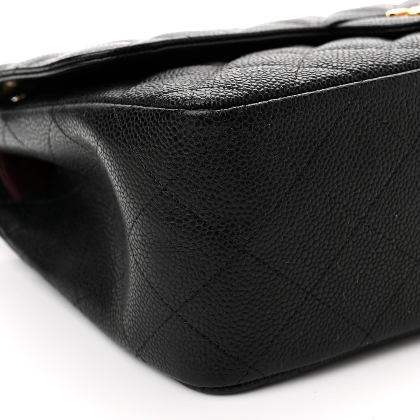 Caviar Quilted Jumbo Double Flap Black