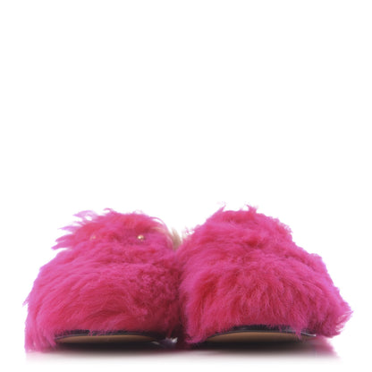 Gucci Merino Wool Womens Princetown Slippers 37.5 Raspberry Lipstick Natural 2 of 10