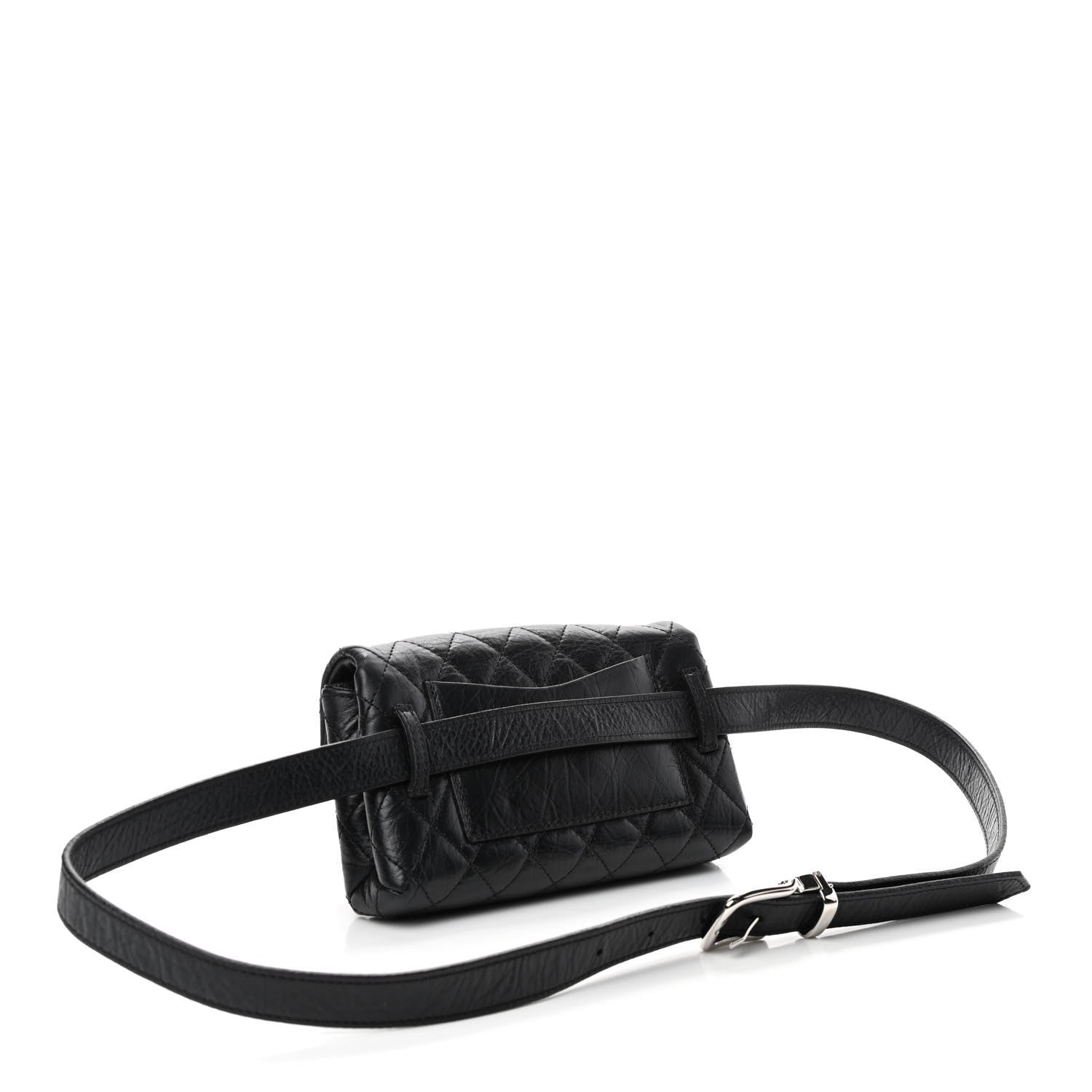 Chanel Calfskin Quilted 2.55 Reissue Flap Belt Bag Clutch Black 2 of 4