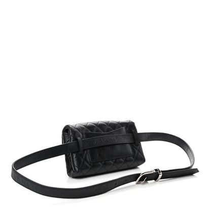 Chanel Calfskin Quilted 2.55 Reissue Flap Belt Bag Clutch Black 2 of 4