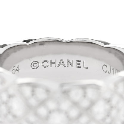 Chanel 18K White Gold Diamond Small Coco Crush Full Paved Ring 54 7 4 of 5