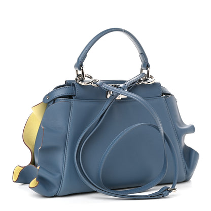 Fendi Nappa Bi-Color Mini Waves Peekaboo Iconic Satchel Ceruleo Banana 3 of 10