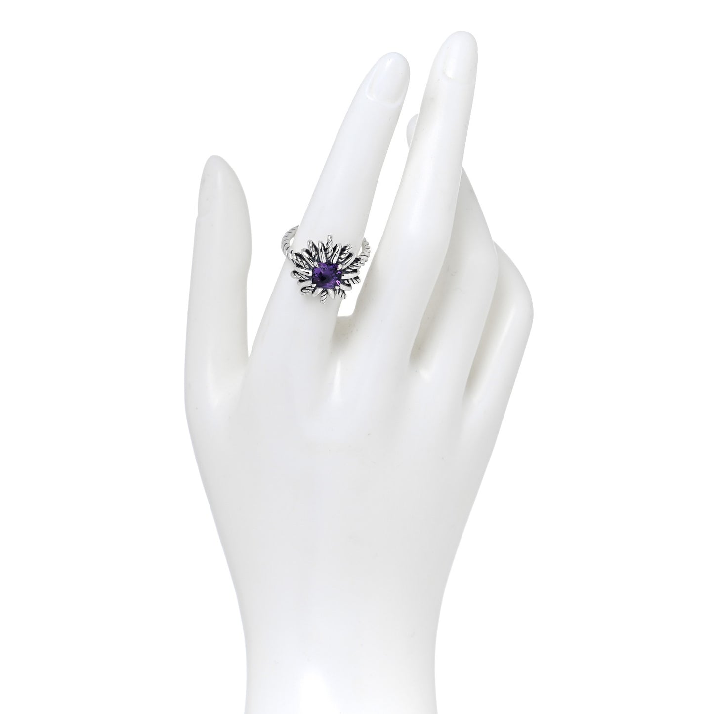 Sterling Silver Amethyst Starburst Ring 54 7