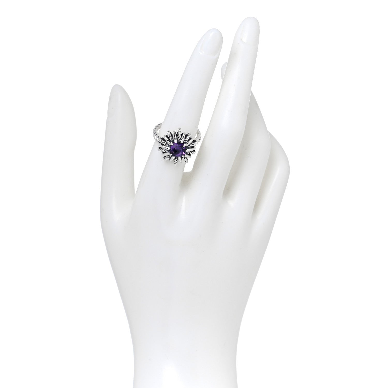 David Yurman Sterling Silver Amethyst Starburst Ring 54 7 2 of 5