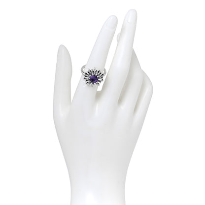 David Yurman Sterling Silver Amethyst Starburst Ring 54 7 2 of 5