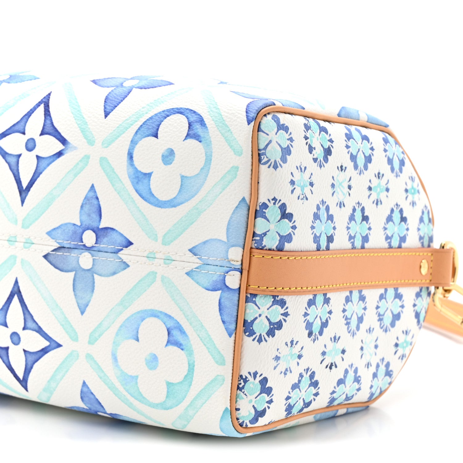 Louis Vuitton Monogram Tiles By The Pool Speedy Bandouliere 25 Lagoon Blue 8 of 9