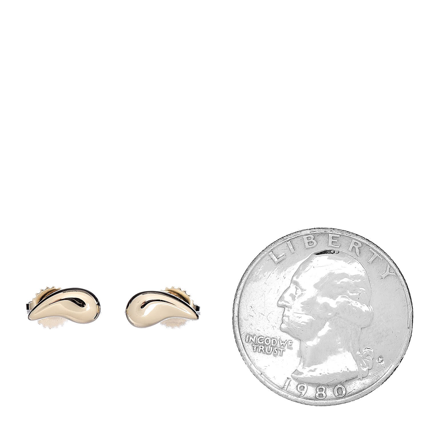 Tiffany 18K Yellow Gold Elsa Peretti Teardrop Earrings 2 of 4