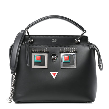 Fendi Vitello Baltico Hypnoteyes Studded Small Dotcom Click Chain Satchel Black 1 of 11