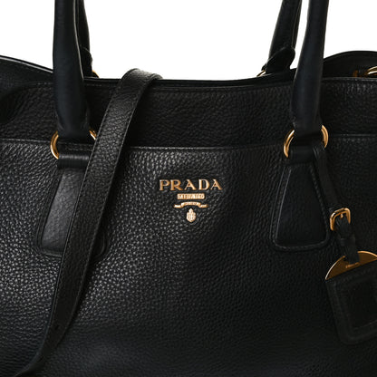 Prada Vitello Daino Shopping Tote Black 10 of 24