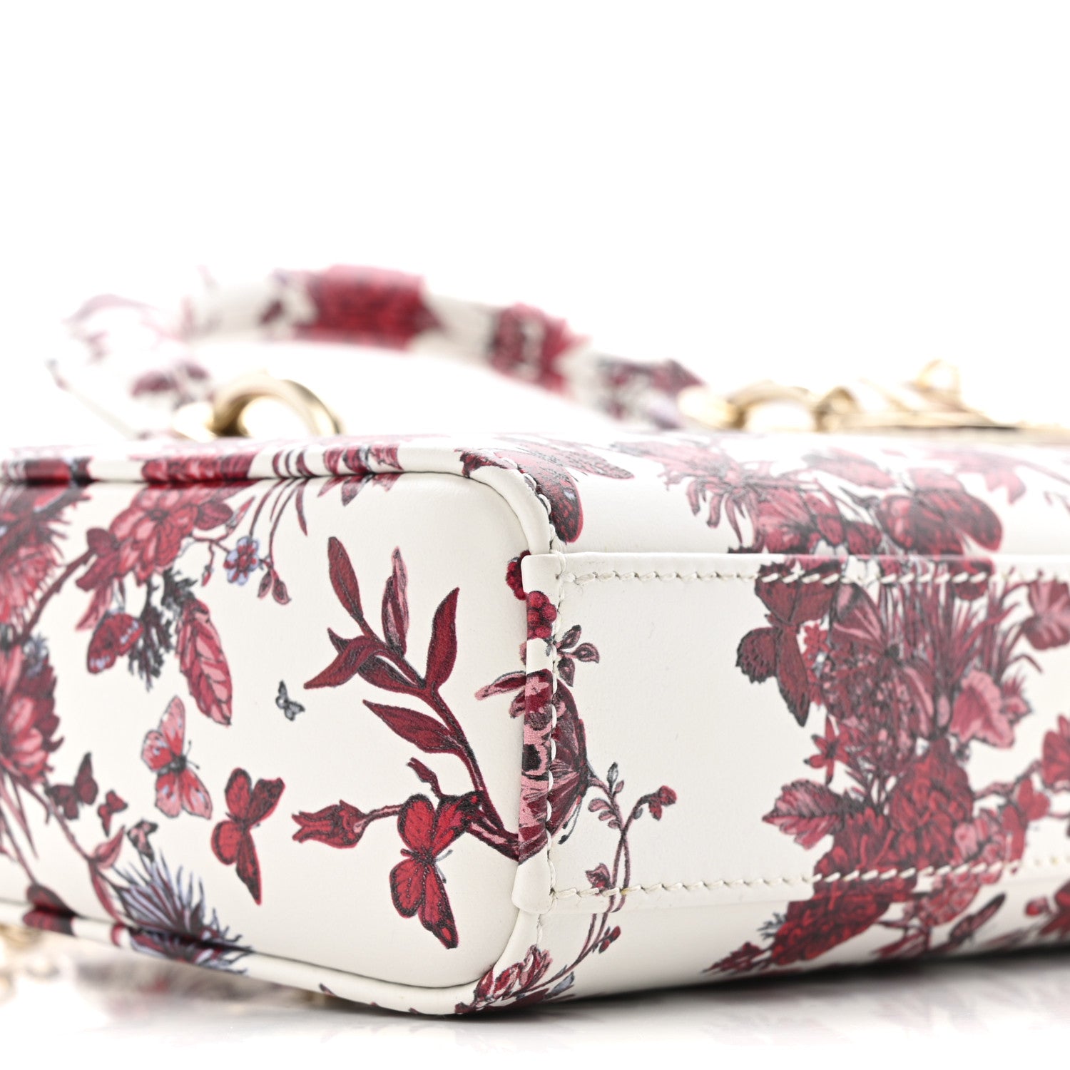 Christian Dior Calfskin Le Coeur Des Papillons Small Lady D-Joy White 8 of 12