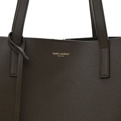 Saint Laurent Calfskin Large Shopping Tote Dark Green 7 of 9