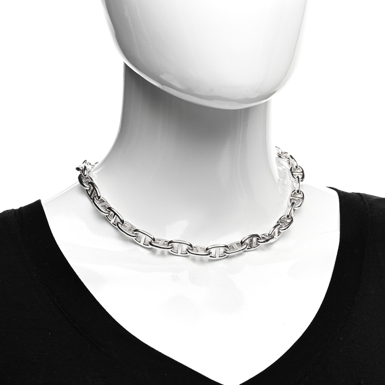 Hermes Sterling Silver Chaine D'Ancre Necklace PM 2 of 4
