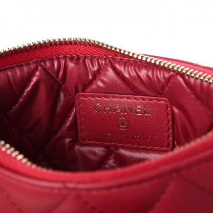 Chanel Lambskin Quilted Small Cosmetic Case Dark Pink 6 of 8
