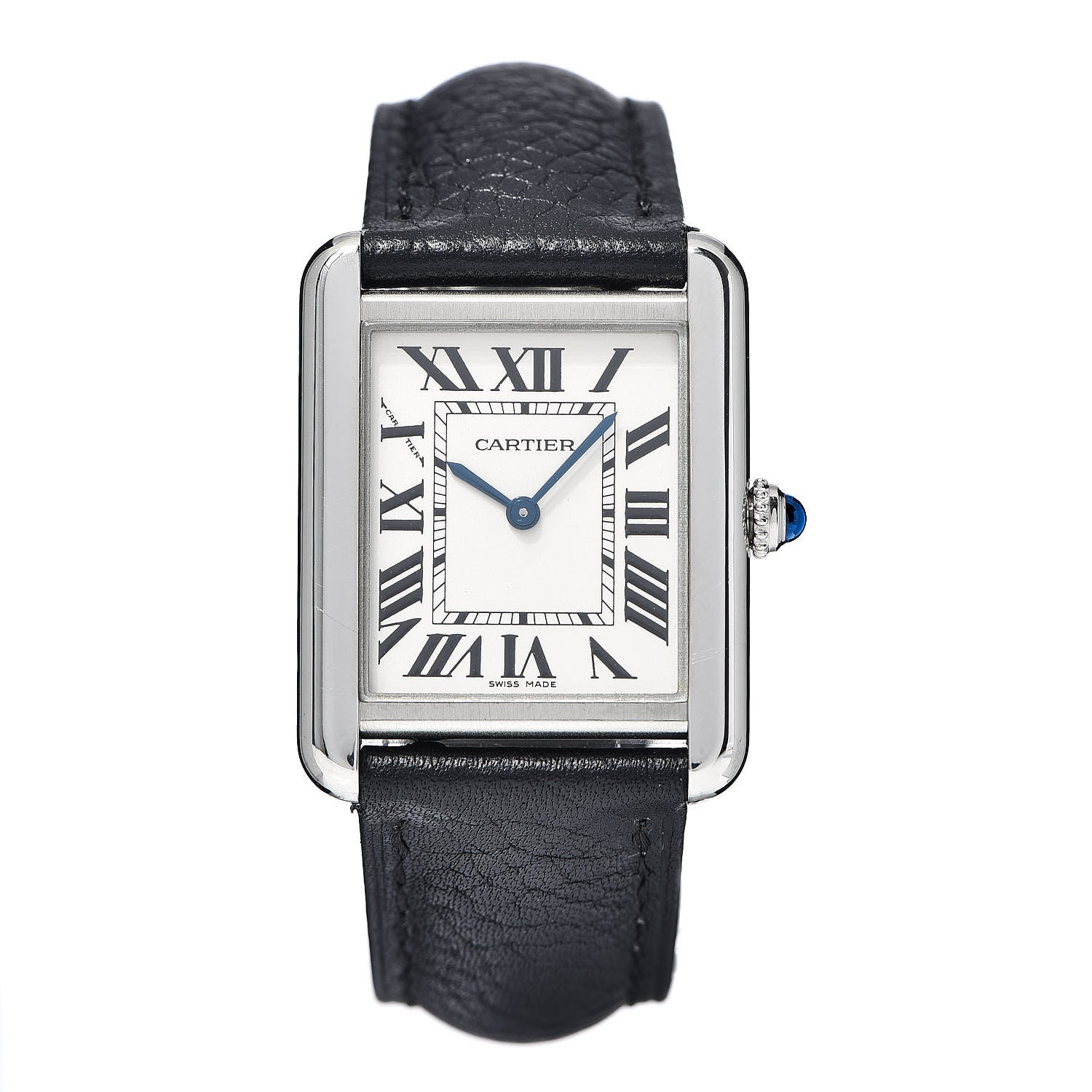 Cartier Stainless Steel Calfskin 24mm Tank Solo Quartz Watch 1 of 10