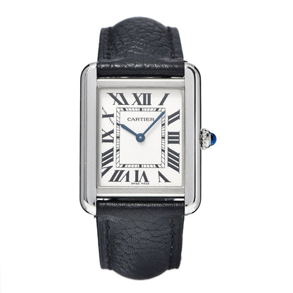 Cartier Stainless Steel Calfskin 24mm Tank Solo Quartz Watch 1 of 10