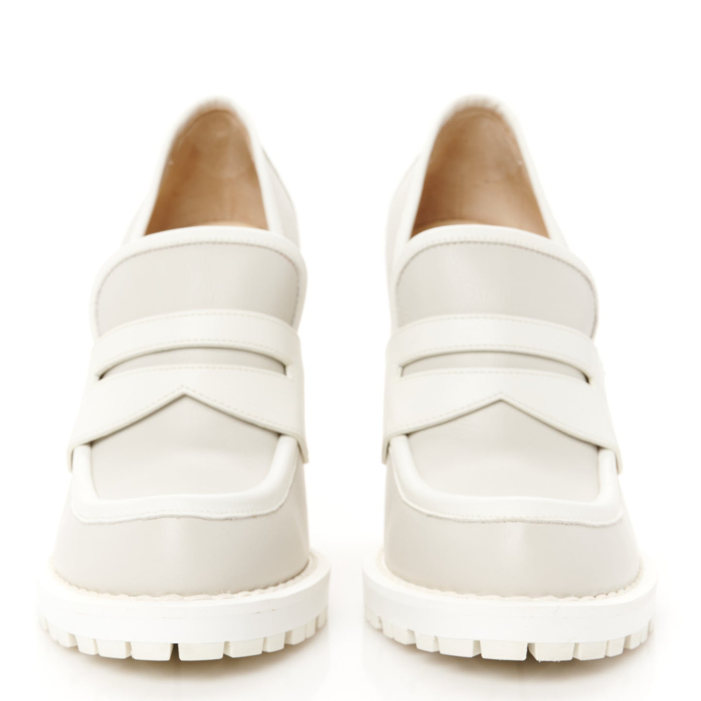 Calfskin Loafer Pumps 40 Mist Bianco