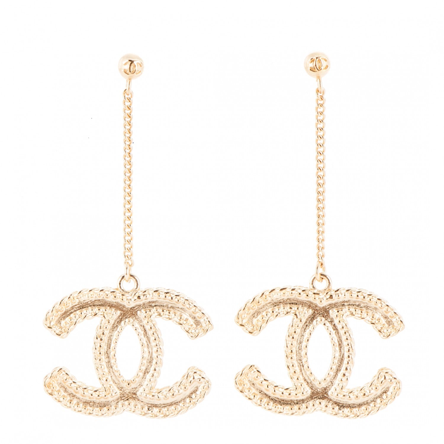 Chanel CC Drop Earrings Gold 1 of 4