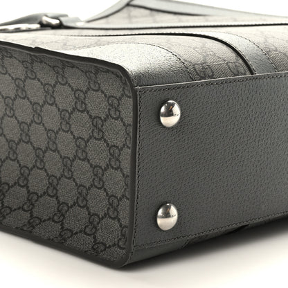 Gucci GG Supreme Monogram Textured Dollar Calfskin Medium Ophidia Tote Grey Black Graphite Grey 8 of 9