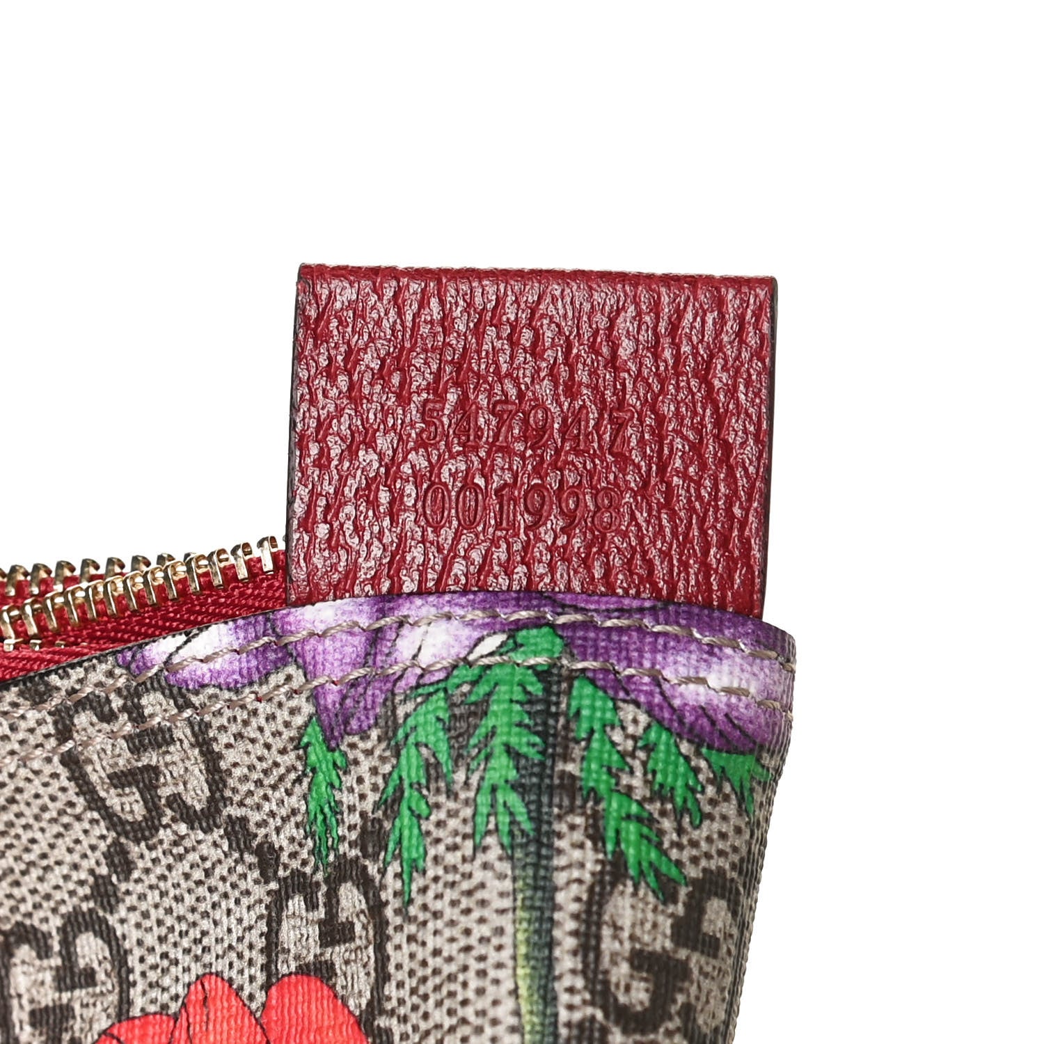 Gucci GG Supreme Monogram Flora Web Large Ophidia Tote Red 9 of 12