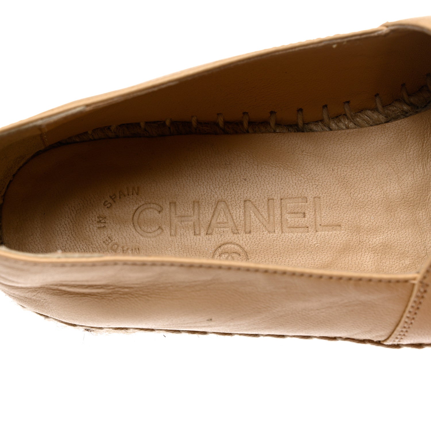 Chanel Lambskin CC Espadrilles 35 Beige Black 7 of 9