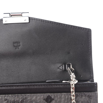 MCM Visetos Calfskin Large Patricia Wallet On Chain Black 6 of 9