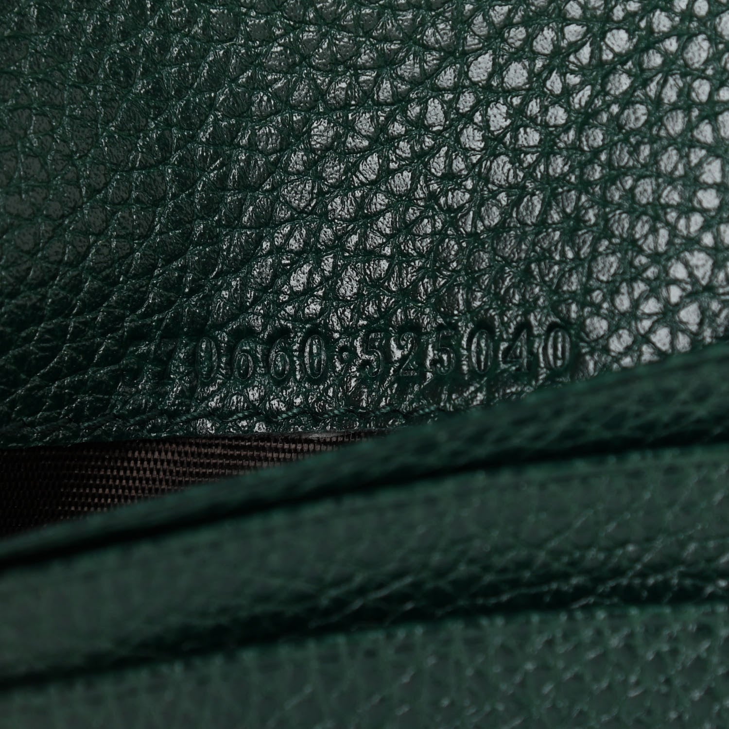 Gucci Grainy Calfskin Zumi Chain Card Case Wallet Vintage Green 6 of 8