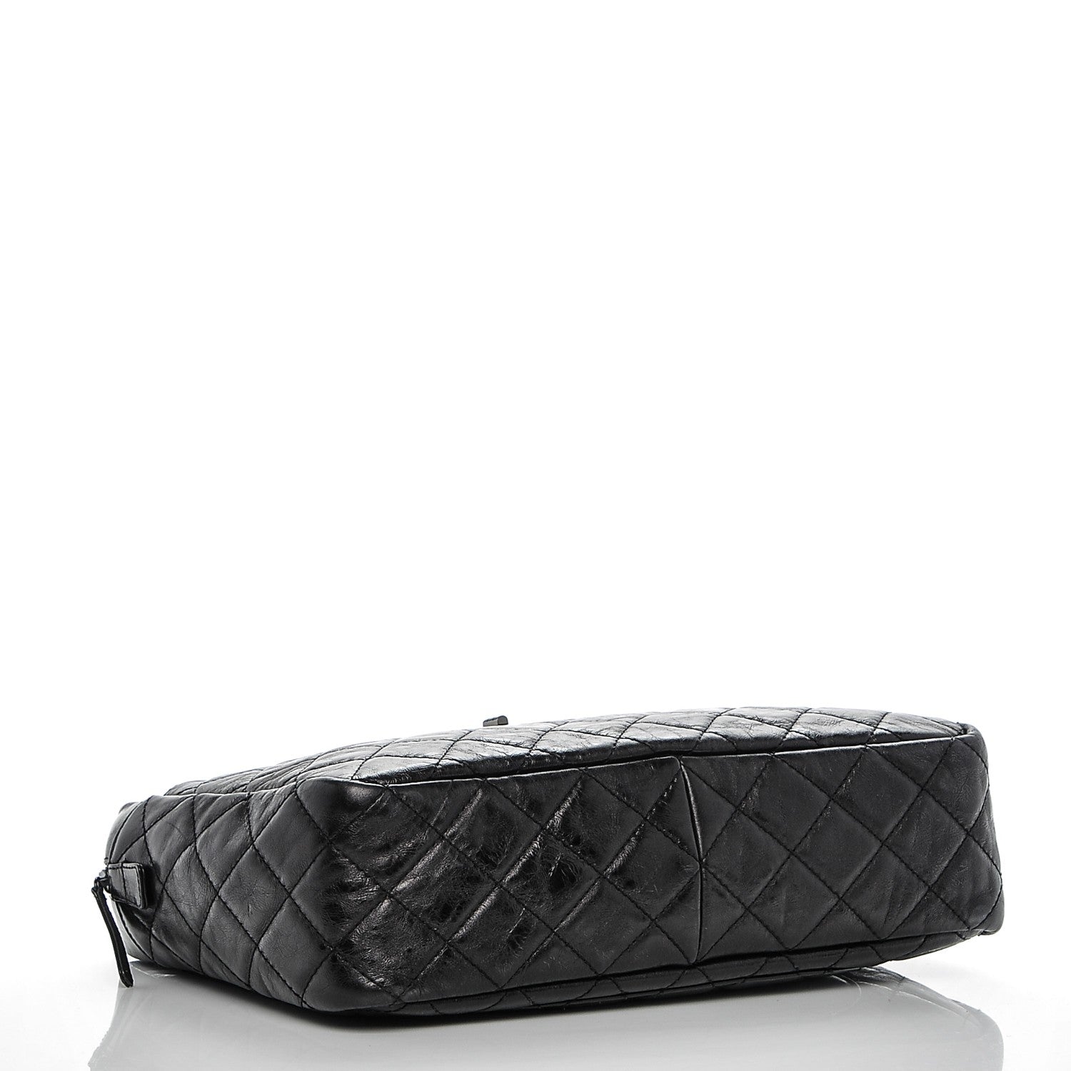 Chanel Metallic Aged Calfskin Quilted Large Reissue Camera Case Black 4 of 7
