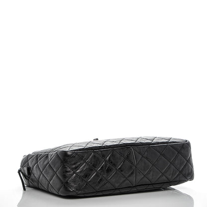 Chanel Metallic Aged Calfskin Quilted Large Reissue Camera Case Black 4 of 7
