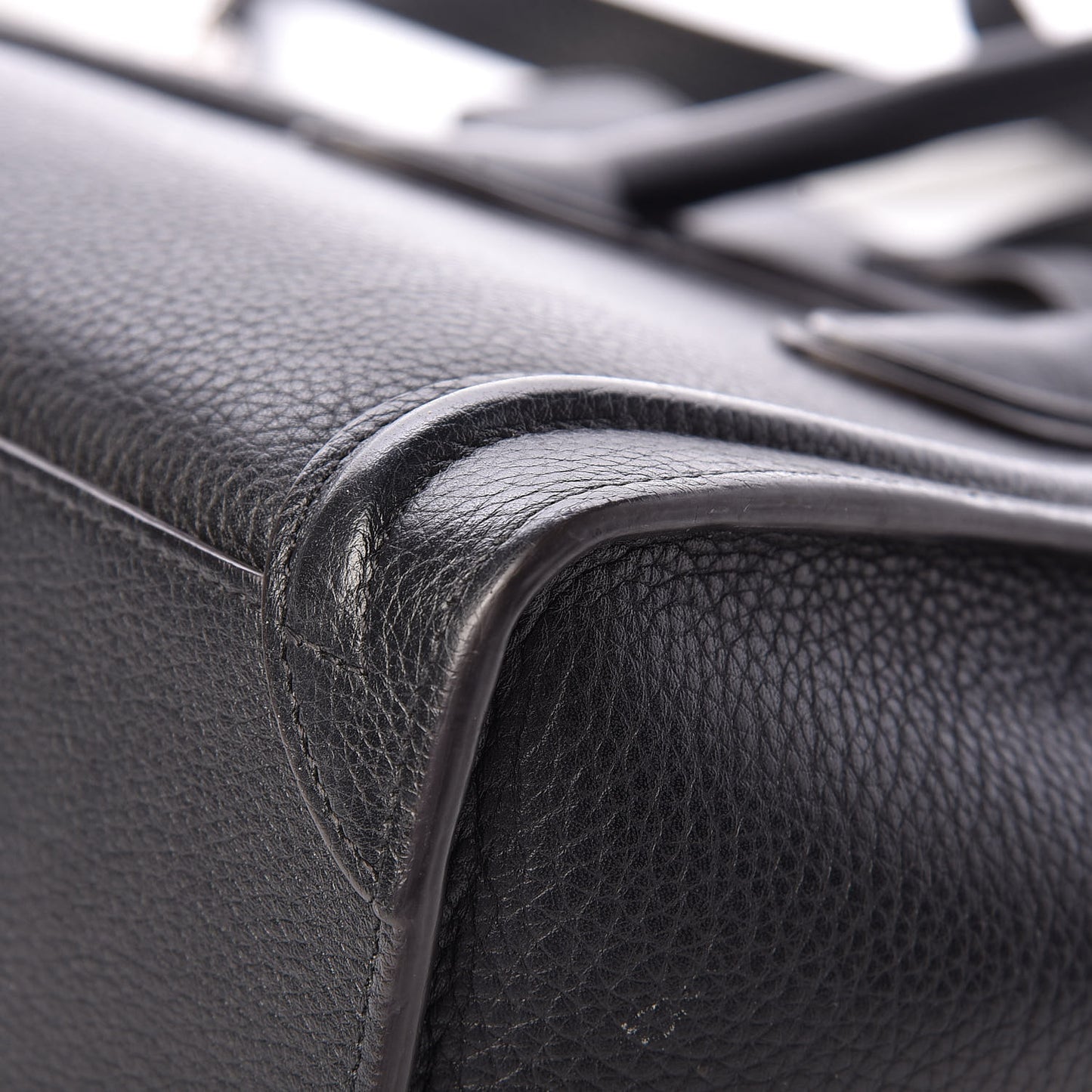 Drummed Calfskin Nano Luggage Black