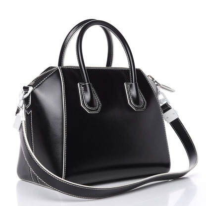 Givenchy Calfskin Contrast Topstitch Small Antigona Black White 3 of 14