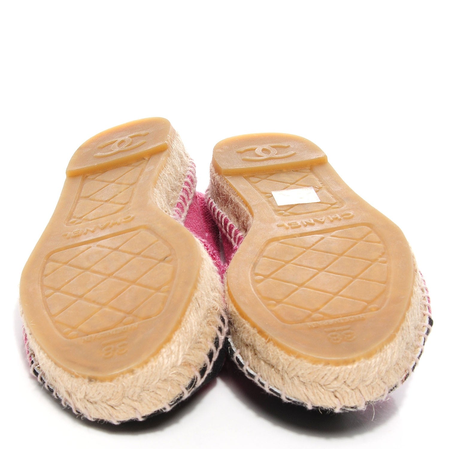 Chanel Toile CC Espadrilles 38 Pink Black 6 of 9