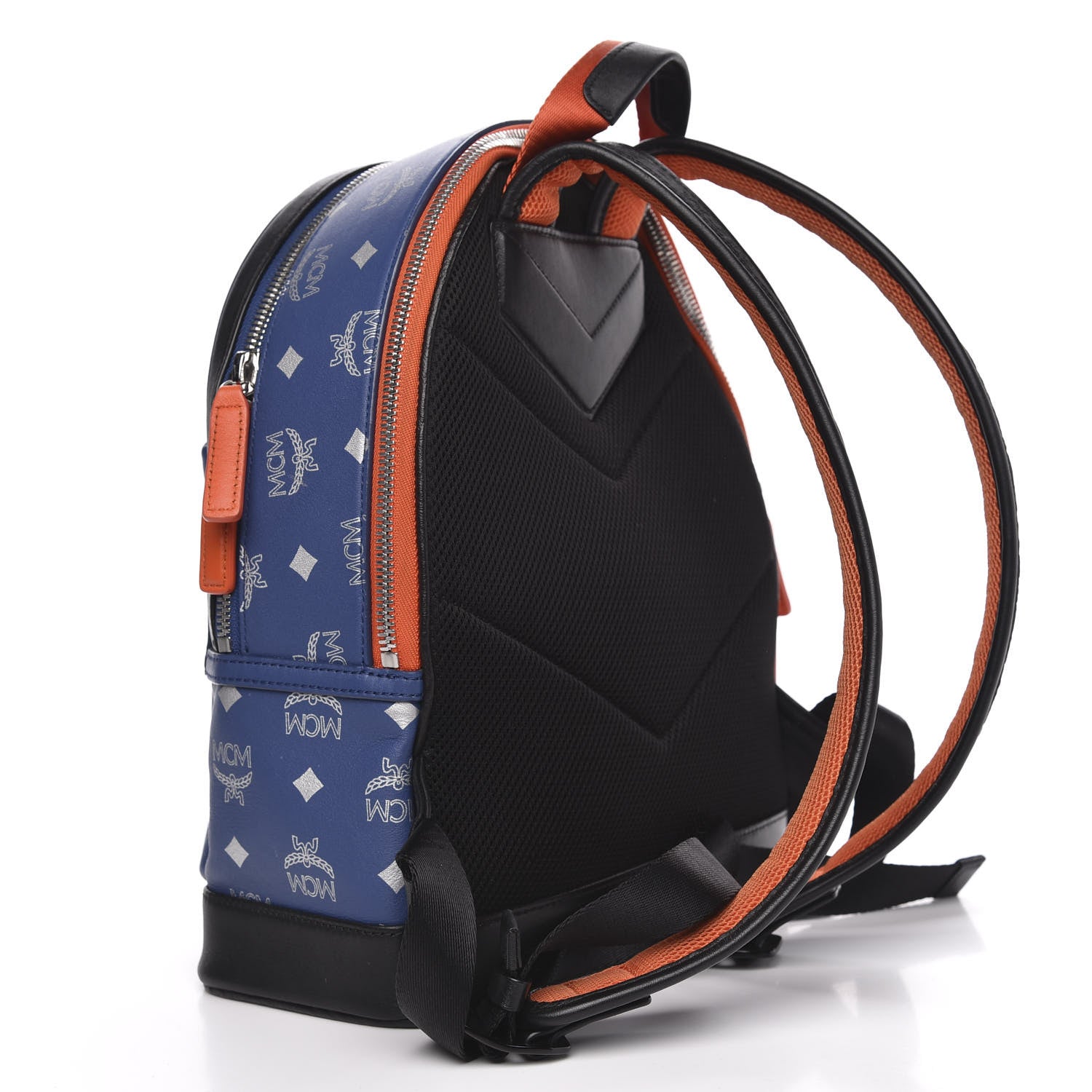 MCM Visetos Reflective Nylon Small Resnick Backpack Blue 2 of 12