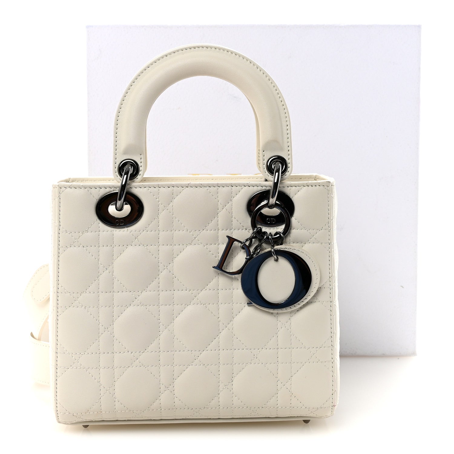 Christian Dior Lambskin Cannage Small My ABCDior Lady Dior White 10 of 10