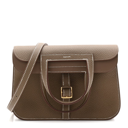 Hermes Taurillon Clemence Halzan 25 Etoupe 1 of 11