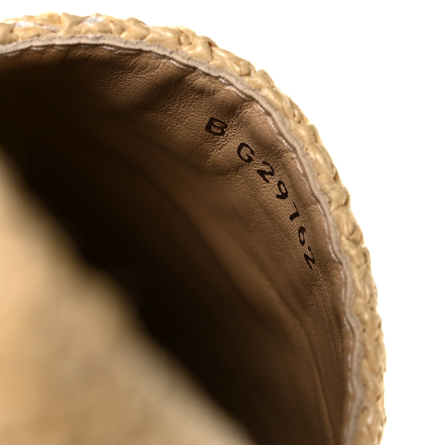 Braided Fabric Lambskin CC Espadrilles 39 Beige Black