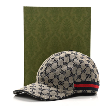 Gucci Monogram Web Baseball Hat XL Beige Blue 10 of 10