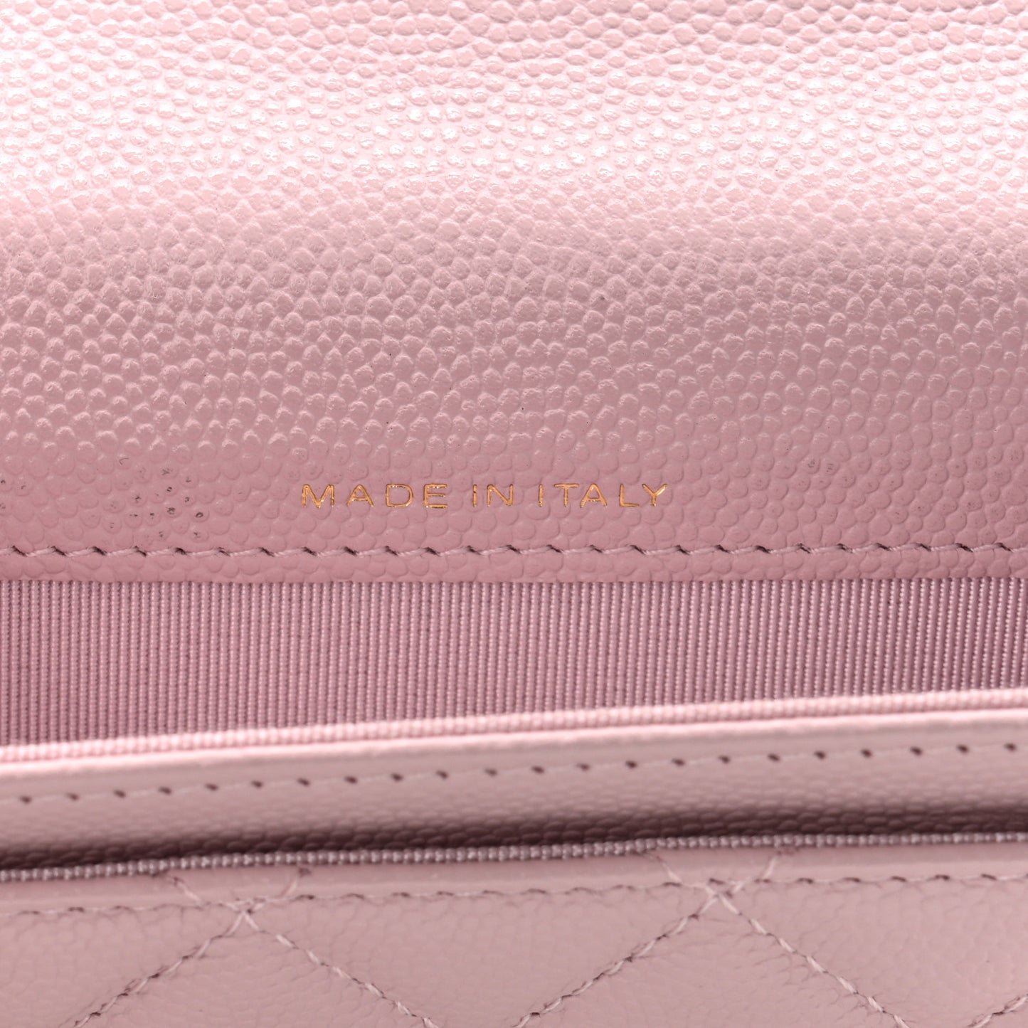 Caviar Quilted Flap Card Holder Wallet Light Pink