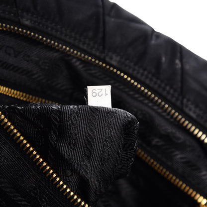 Prada Nylon Chevron Quilted Dome Satchel Black 7 of 12