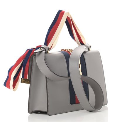 Gucci Calfskin Small Sylvie Shoulder Bag Deep Grey 3 of 14