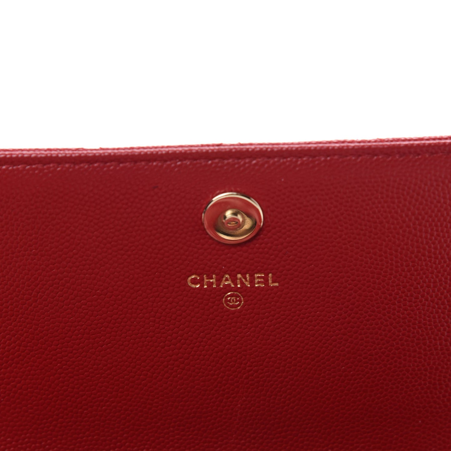 Caviar Quilted Square Wallet On Chain WOC Dark Red