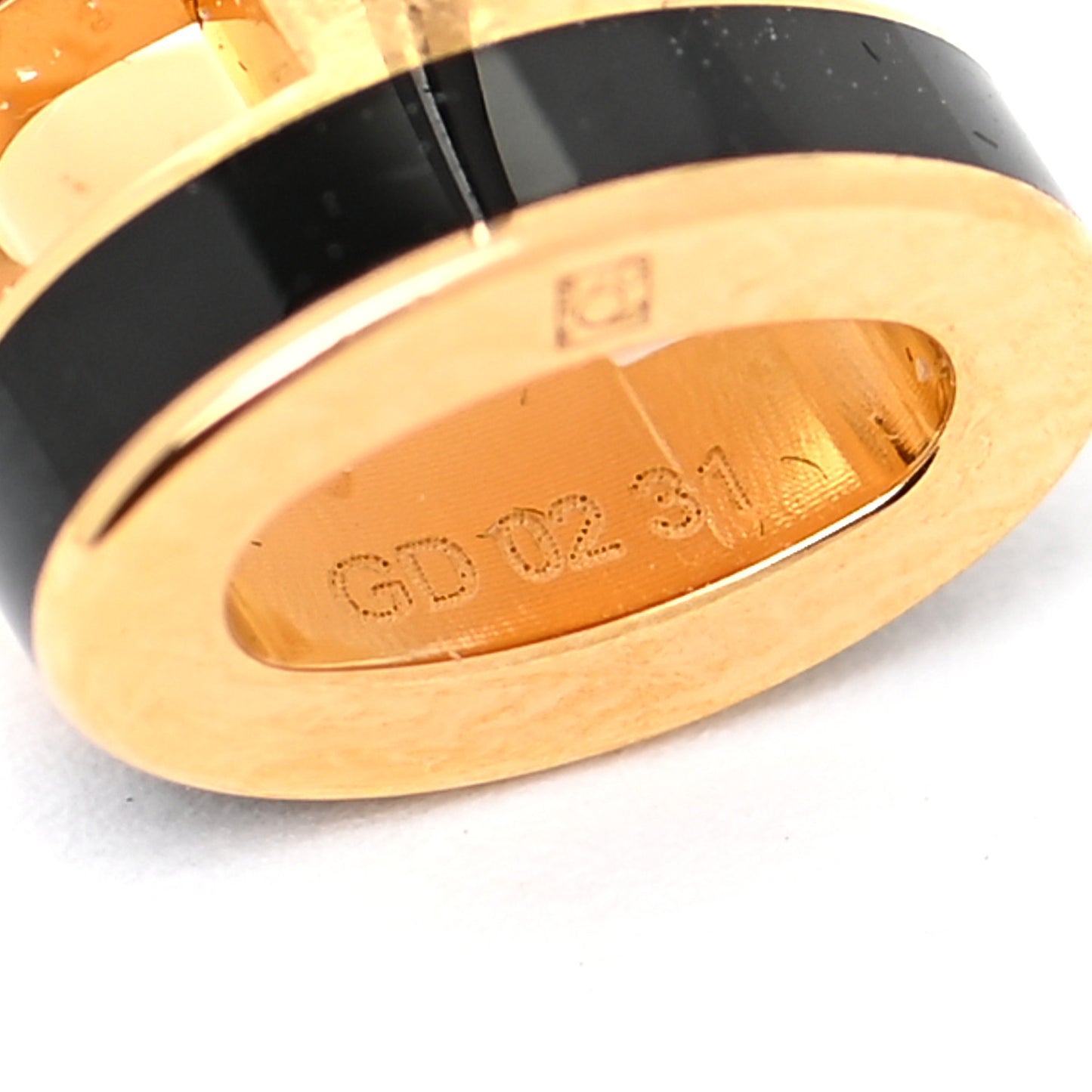 Gold Lacquered Mini Pop H Earrings Black