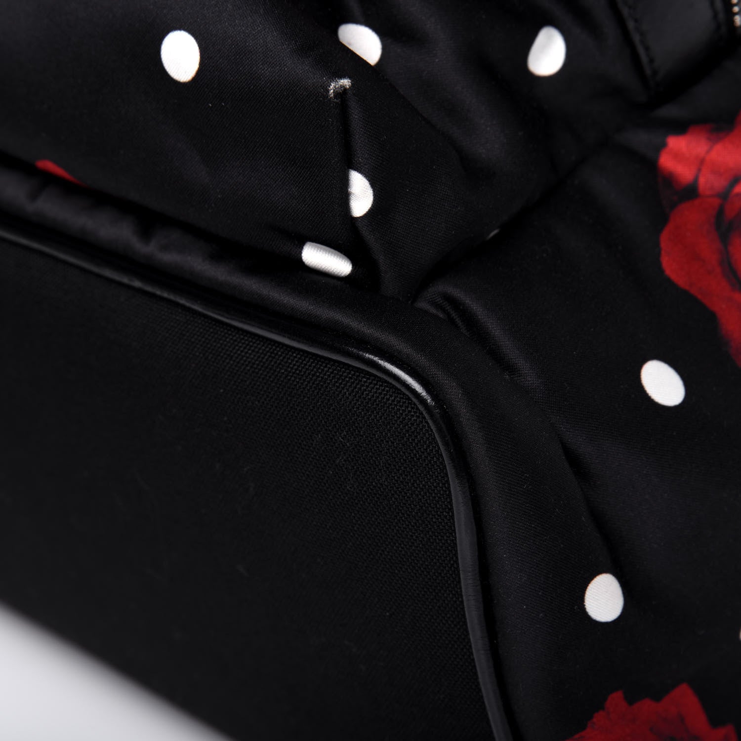 Saint Laurent Satin Rose Print Mini City Backpack Black 10 of 17